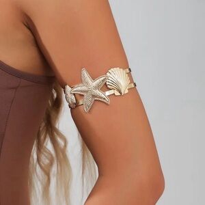 Gold Star fish Shell Arm Cuff Bracelet